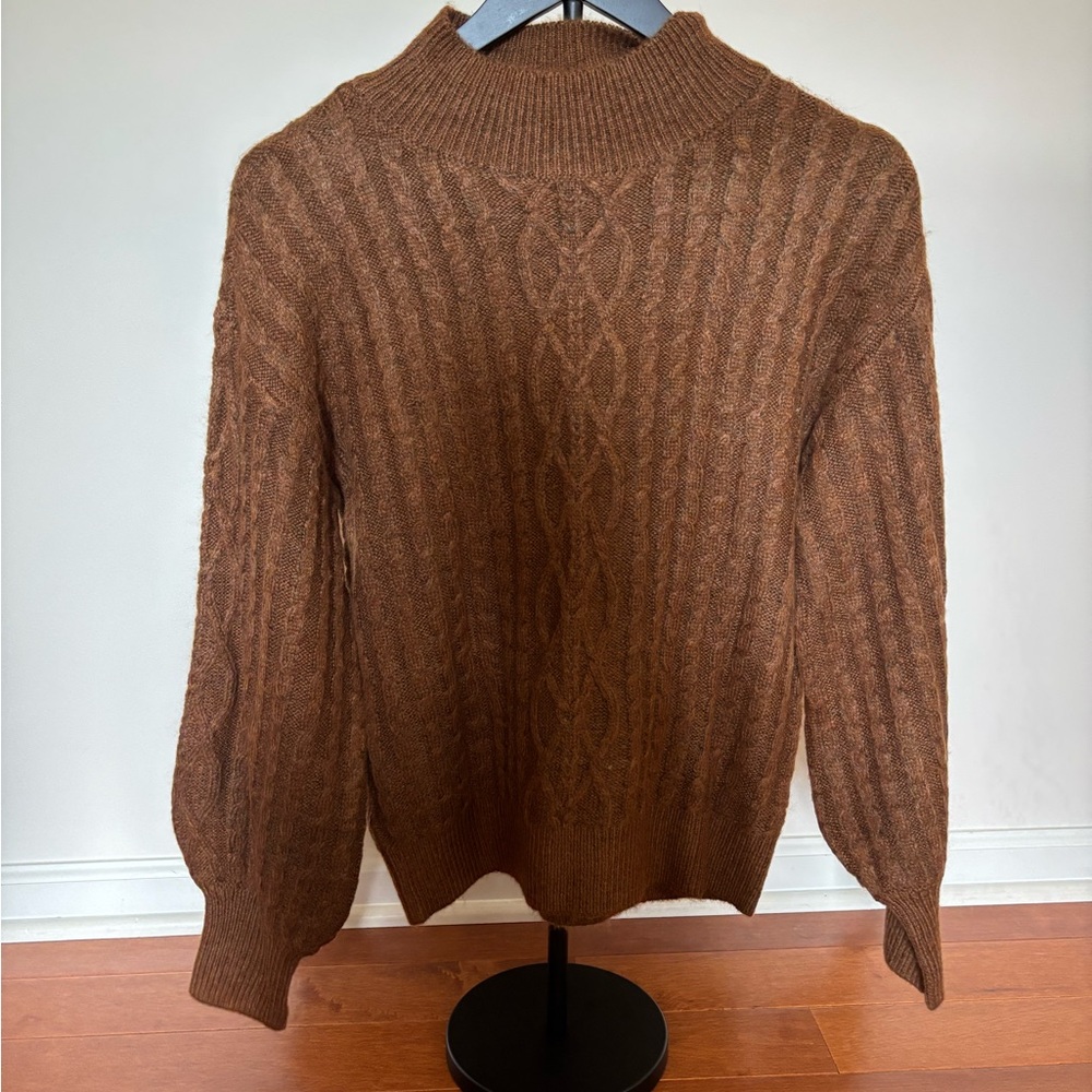 Vince Camuto Brown Cable Knit Sweater‎ NWT XS